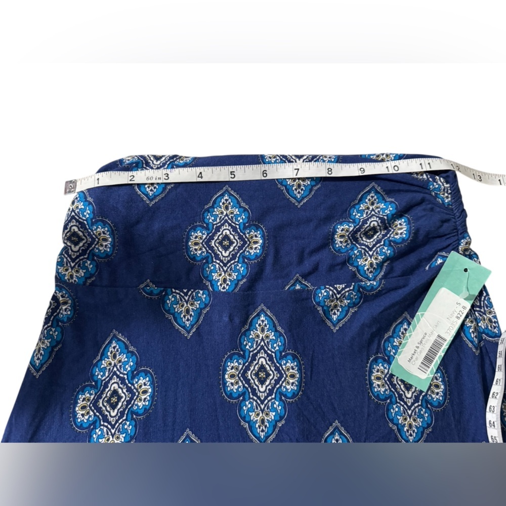NWT Market & Spruce Navy Geometric Maxi Skirt Size S - Picture 3 of 5